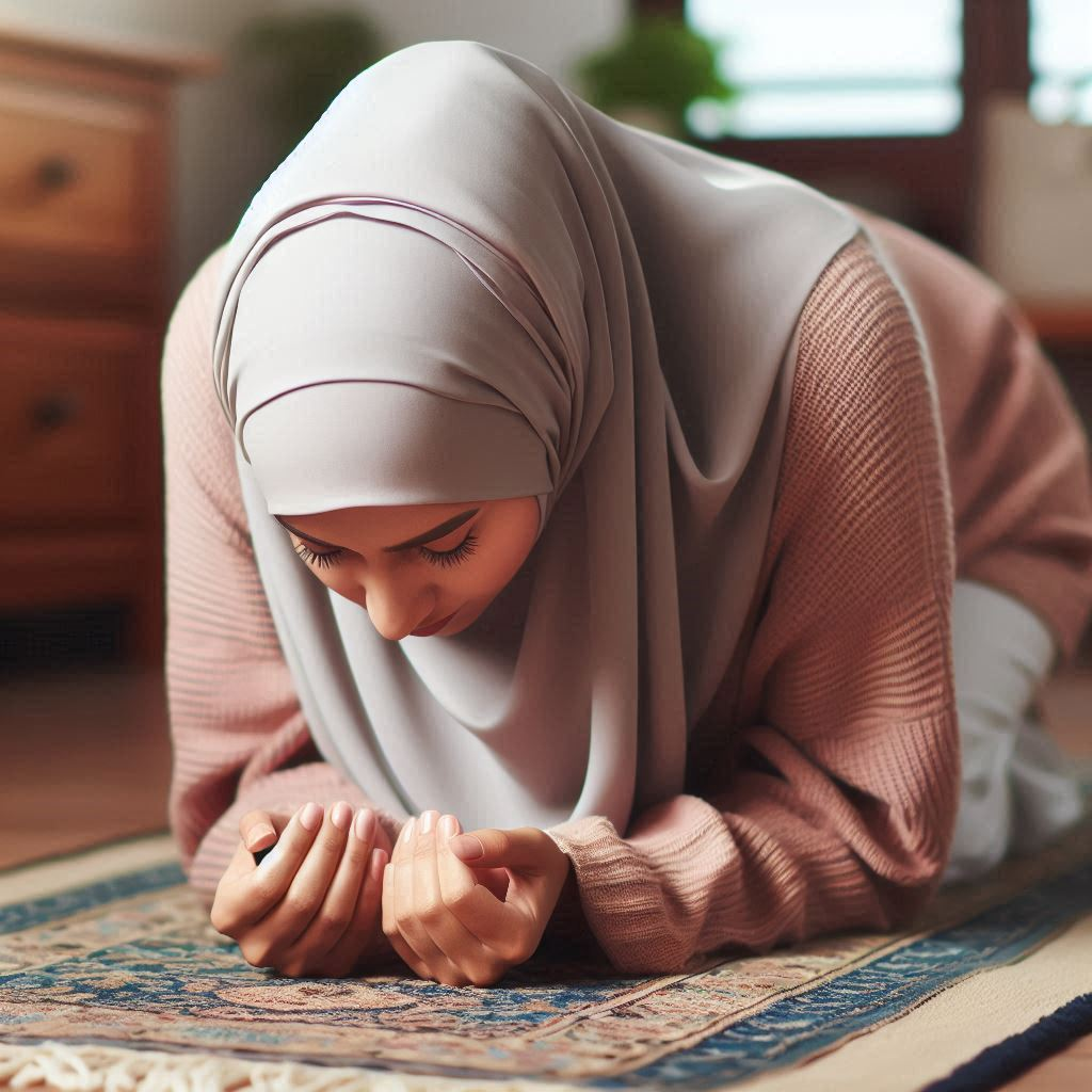 Woman doing istighfar